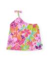 21108885 Παιδικό σετ σόρτς με floral ασύμμετρο μπλουζάκι, nath