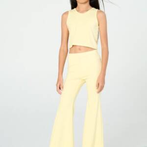 26-6226 Παιδικό σετ παντελόνα καμπάνα ,με crop top μπλουζάκι, melin rose