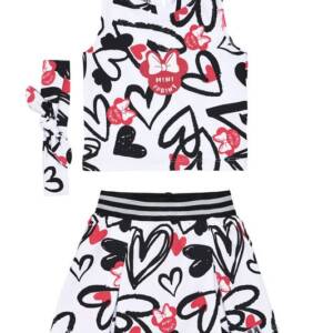 261-2018 Παιδικό σετ σόρτς-φούστα με τύπωμα all over, sprint