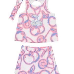 261-2044 Παιδικό σετ σόρτς με αμάνικο μπλουζάκι και τύπωμα all over, sprint