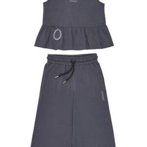 261-4026 Παιδικό σετ παντελόνα μακό 3/4 , με βολάν στο μπλουζάκι και άνοιγμα στην πλάτη, sprint