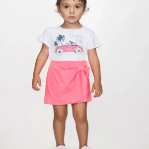2611136 Παιδικό σετ σόρτς-φούστα με τύπωμα στο μπλουζάκι joyce