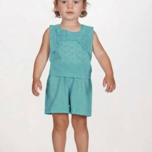 2611147 Παιδικό σετ σόρτς κιπούρ με φίογκο στο μπλουζάκι, joyce