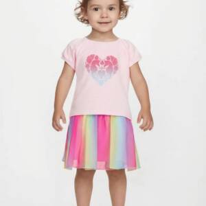 2611151 Παιδικό σετ φούστα τουτού rainbow , και τύπωμα στο μπλουζάκι, joyce
