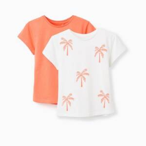 303-26042 Παιδικό κοντομάνικο μπλουζάκι με τύπωμα ,σετ 2τμχ, zippy