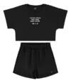 32034 Παιδικό σετ σόρτς με κοντομάνικο crop μπλουζάκι, gloss