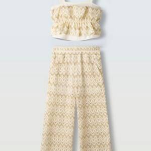 266040 Παιδικό σετ παντελόνα κεντητό με crop μπλουζάκι, ebita