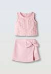 266060 Παιδικό σετ σόρτς φούστα με  crop  μπλουζάκι με τούλι, ebita