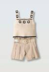 266068 Παιδικό σετ σόρτς με πιέτα και κεντητό μπλουζάκι, ebita