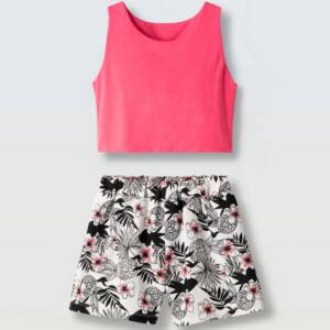 266077 Παιδικό σετ σόρτς μακό με crop μπλουζάκι, ebita