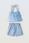 266216 Παιδικό σετ σόρτς τζιν, με τούλι στο τοπάκι, ebita