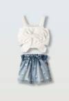 266220 Παιδικό σετ σόρτς τζιν με crop μπλουζάκι, ebita