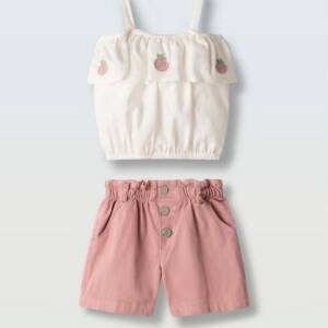 266265 Παιδικό σετ σόρτς τζιν  με crop  μπλουζάκι, ebita