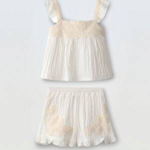 266275 Παιδικό λινό σετ σόρτς με κεντήματα, ebita