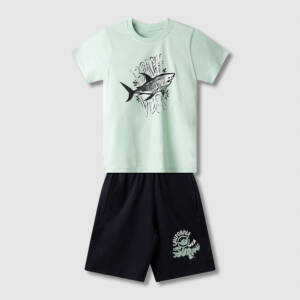 63826 Παιδικό σετ βερμούδα με τύπωμα στο μπλουζάκι, nek