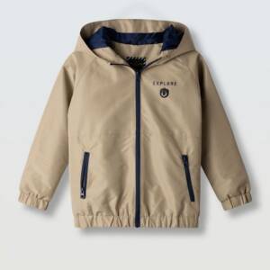 266714 Παιδικό μπουφάν, λεπτό αντιανεμικό, με κουκούλα, hashtag