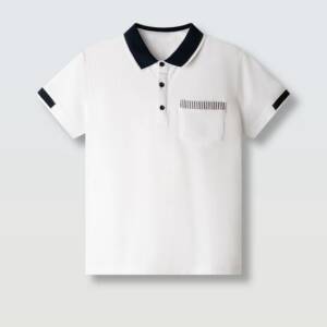 266719 Παιδικό μπλουζάκι πόλο με τσέπη στο στήθος, hashtag