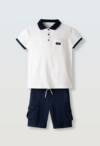 266726 Παιδικό σετ βερμούδα τζιν με πόλο μπλουζάκι, hashtag