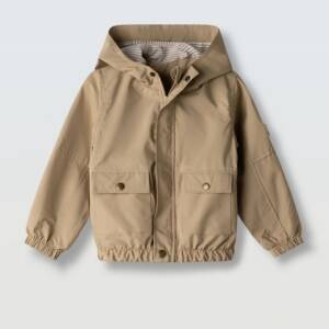 266821 Παιδικό μπουφάν, λεπτό αντιανεμικό, με κουκούλα, hashtag