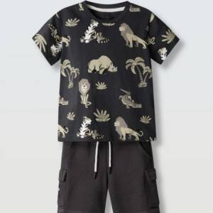 266828 Παιδικό σετ βερμούδα μακό, με τύπωμα στο μπλουζάκι, hashtag