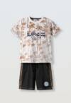 266838 Παιδικό σετ βερμούδα μακό, με τύπωμα στο μπλουζάκι, hashtag