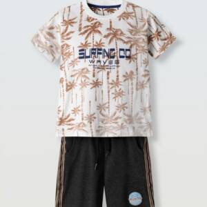 266838 Παιδικό σετ βερμούδα μακό, με τύπωμα στο μπλουζάκι, hashtag