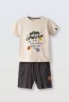 266839 Παιδικό σετ βερμούδα μακό, με τύπωμα στο μπλουζάκι, hashtag
