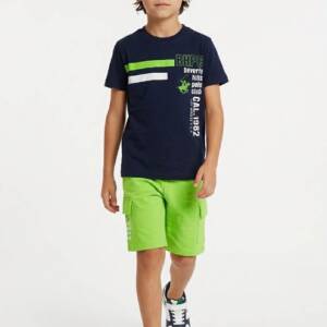 76B6K0061T Παιδικό σετ βερμούδα με τύπωμα στο μπλουζάκι, polo club