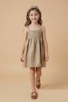 BB3605 Παιδικό λινό φόρεμα με φιλέ στο μπούστο, genius