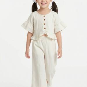 BB3614 Παιδικό σετ παντελόνα , με βολάν στο μανίκι ,genius