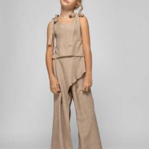 GNS943 Παιδική λινή παντελόνα με άνοιγμα στο ένα πόδι, genius