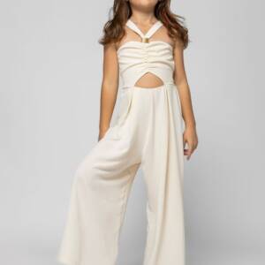 GNS970 Παιδική ολόσωμη κίτρινη παντελόνα ,με άνοιγμα στην πλάτη, genius