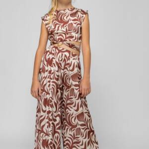 GNS957 Παιδική παντελόνα εμπριμέ, με πιέτες, genius