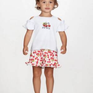 2611142 Παιδικό σετ σόρτς γυαλιστερό  με τύπωμα στο μπλουζάκι, joyce