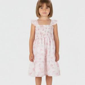 2643611 Παιδικό φόρεμα floral με τιράντα και λάστιχο στο στήθος, joyce