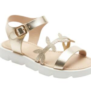 A1102 Παιδικό πέδιλο με χρυσές λεπτομέρειες