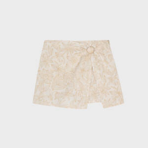 KG-JH8897-44 Παιδικό λινό σόρτσ-φούστα all over print, ativo