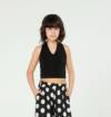 26-0442 Παιδικό μπλουζάκι crop top με δέσιμο πίσω απο το λαιμό, melin rose