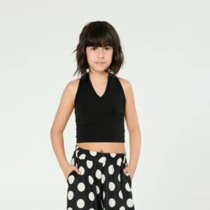 26-0442 Παιδικό μπλουζάκι crop top με δέσιμο πίσω απο το λαιμό, melin rose
