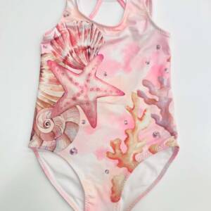 CL26-407 Εφηβικό μαγιό ολόσωμο all over print, με στράς cl beachwear